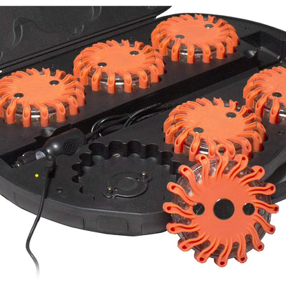 Pack Rechargeable Red Disc Warning Beacon Emergency Road Flares