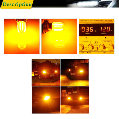 2PCS 1156 ba15s P21W bau15s py21w Bulbs Amber Yellow