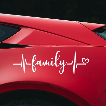 Family Heartbeat die-cut Vinyl Decal Sticker Waterproof Decors On
