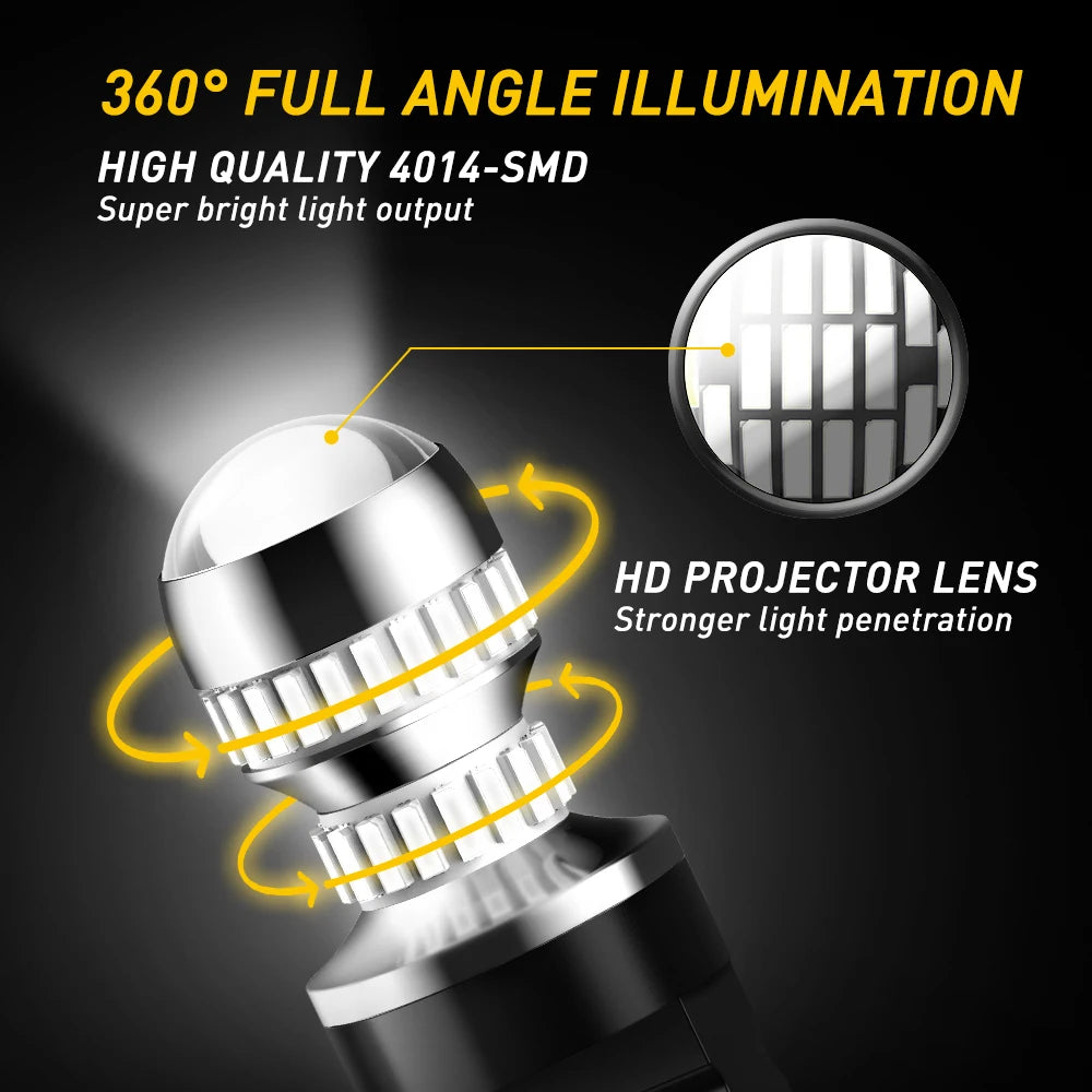 Auxito 2PCS 3157 P27W Bulbs Drl Reverse 1200LM White