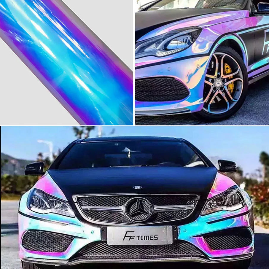 37CM 50CM Width Holographic Opal White Chrome Vinyl Sheet