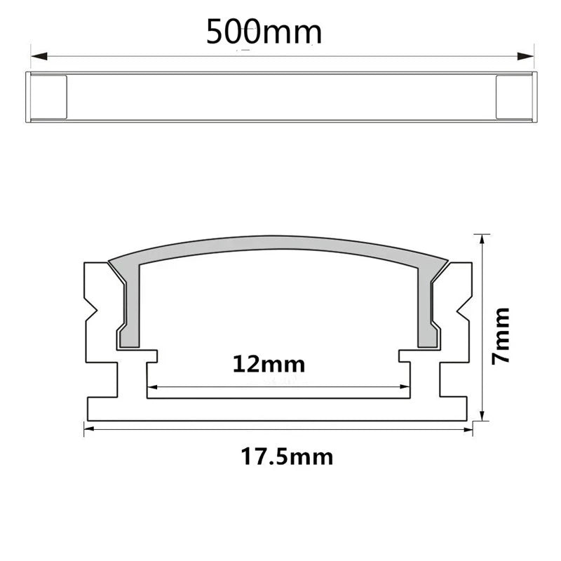 For LED Strip U Style Aluminum 50CM Aluminium Channel Profile