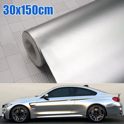 150CM Body Wrap Film Satin Matte Chrome Metallic Silver