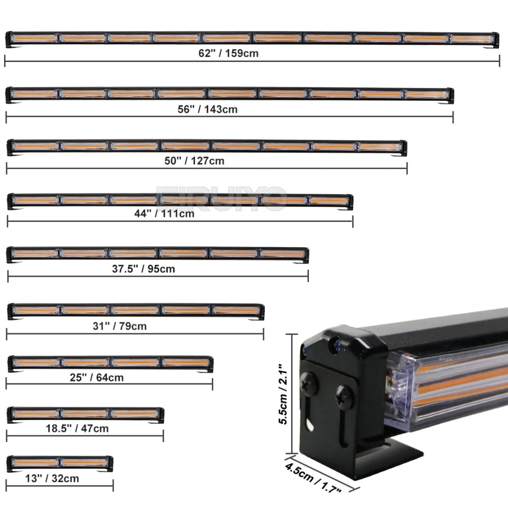 Amber Red Blue Cob Traffic Advisor Strobe Flashing Lightbar