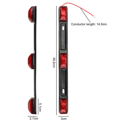 For Pickup Side Marker Bar Red Truck Trailer Rear Brack Rv