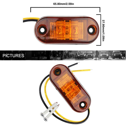 10PCS Warning Diode 12V 24V Trailer Truck Semaphore Yellow