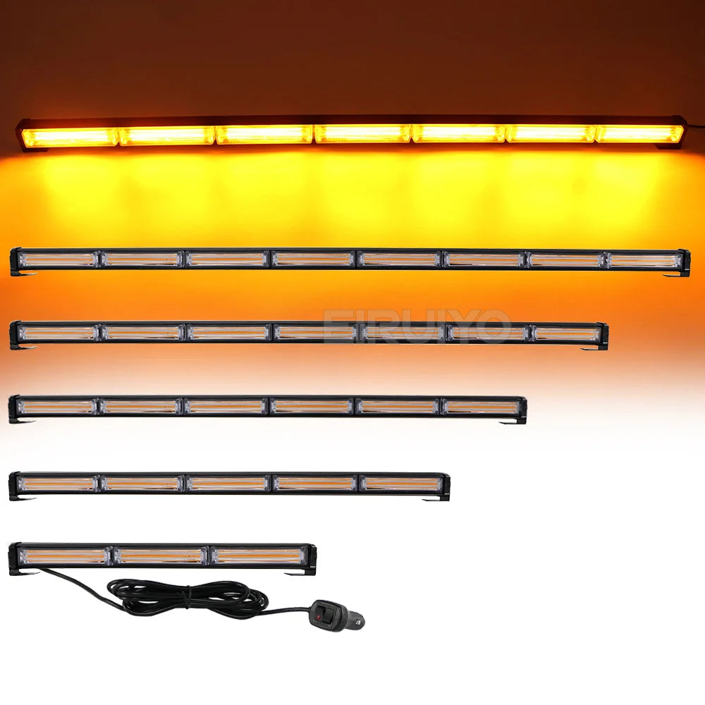 24 Cob Strobe Lightbar Fireman Truck Warning Emergency Flashing