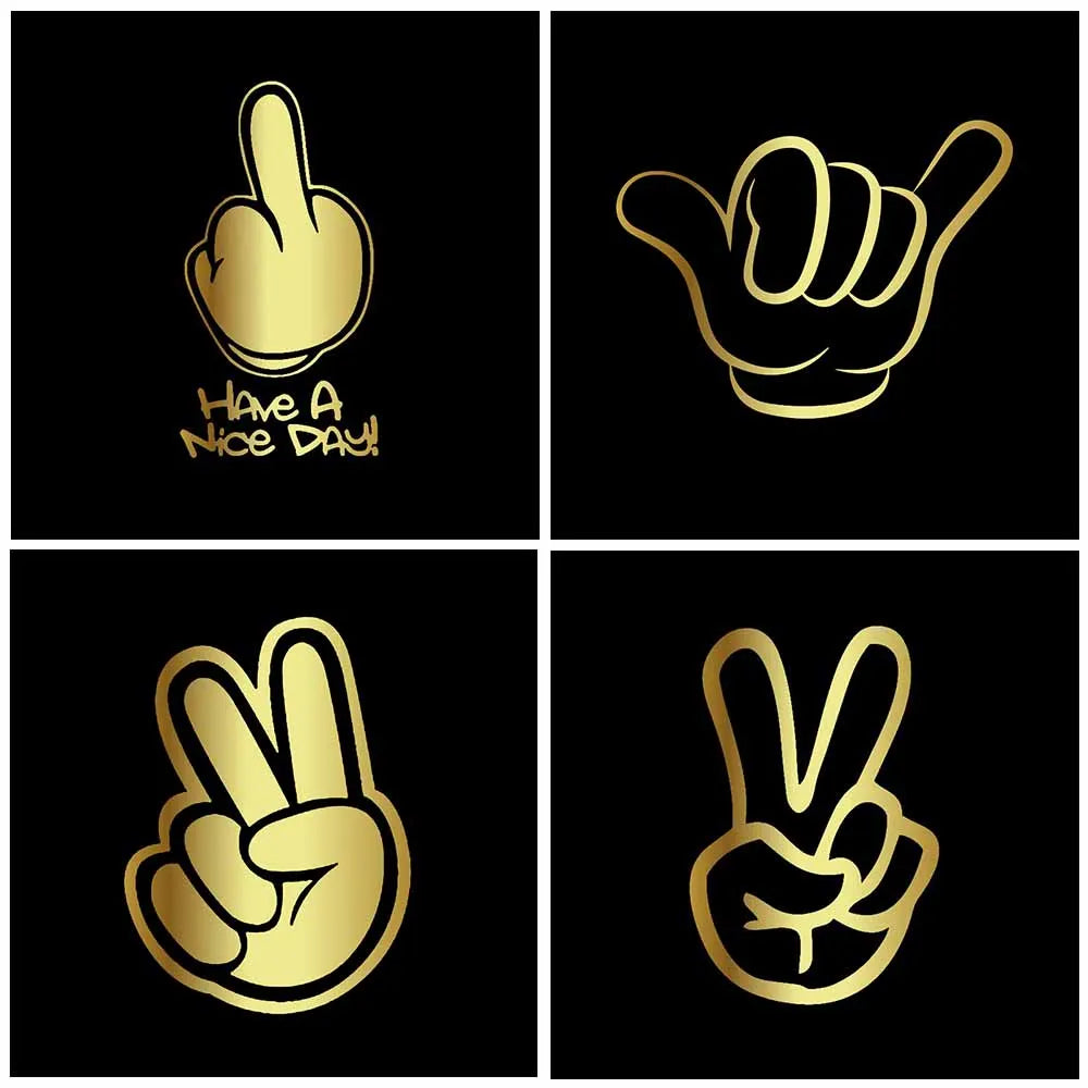 7.9cm 14.9cm Have A Nice Day Funny Peace Hand