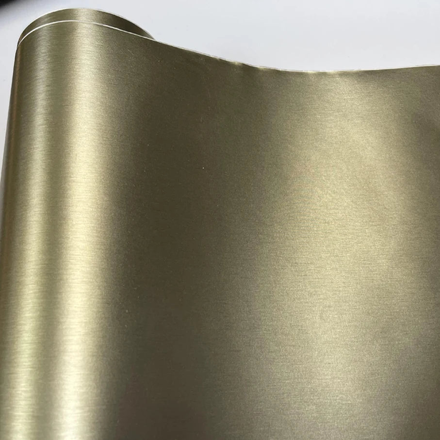 50cmx300cm Champagne Gold Aluminum Metallic Brushed Vinyl Wrap