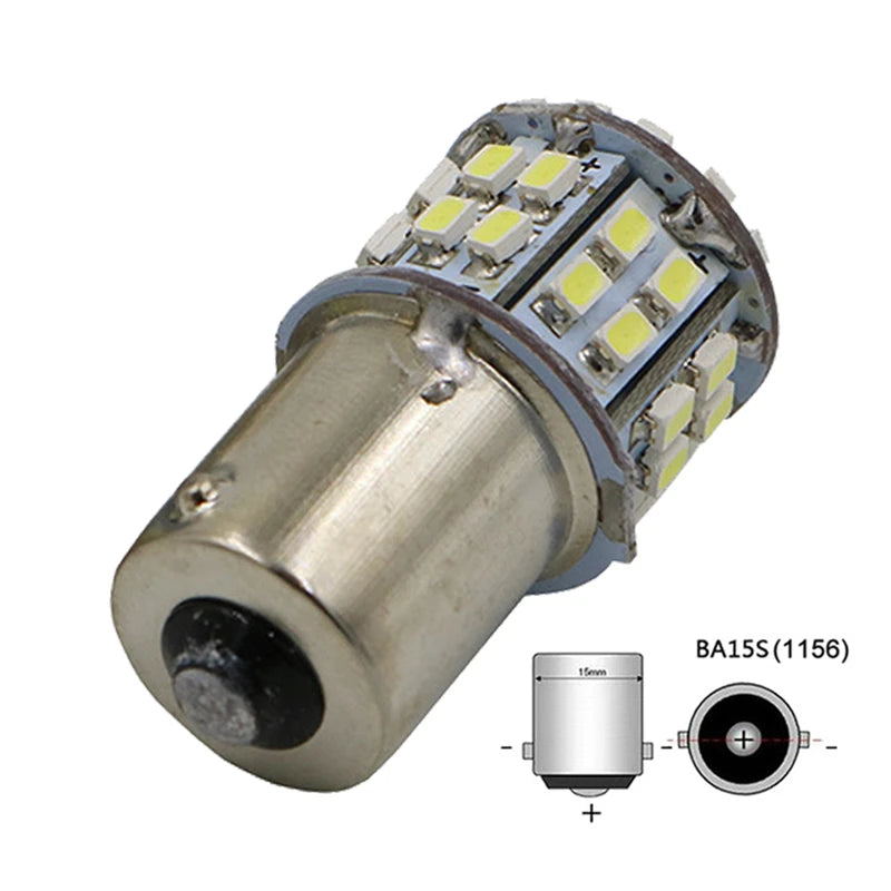 10PCS ba15s P21W S25 1156 Smd 1206 Dc 12V