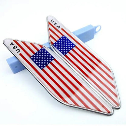 Dsycar 2PCS Set 3D Metal Us American Flag Emblem