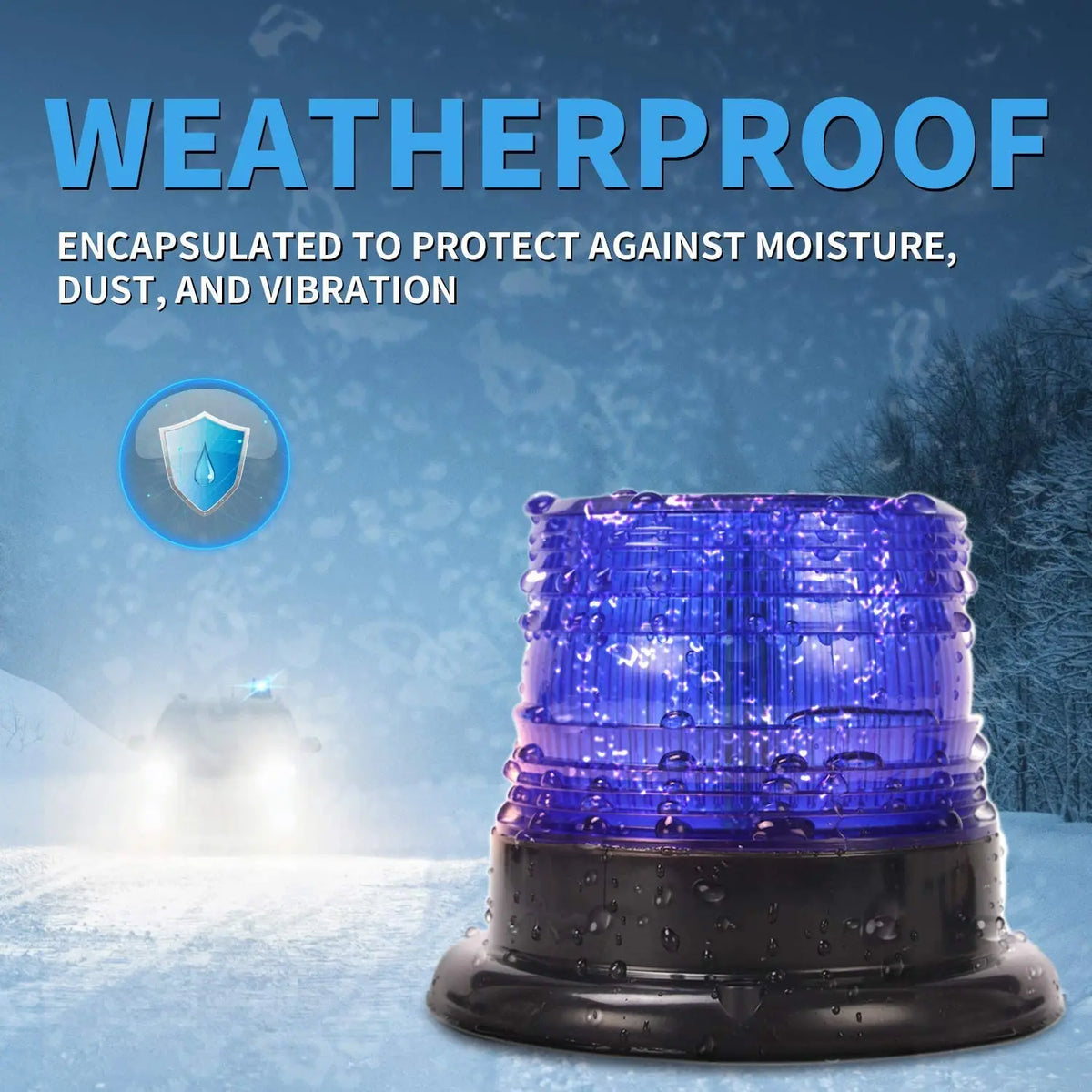 Blue Amber 12V 24V Magnetic Mounted Strobe Flashing Emergency