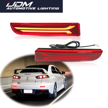 For Mitsubishi Lancer Evo X Outlander 2X Red Reflector Rear Back