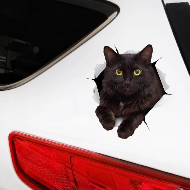 S30979 self-adhesive Decal Resting Black Cat Sticker Motorcycle