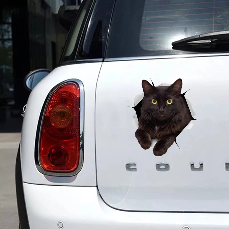 S30979 self-adhesive Decal Resting Black Cat Sticker Motorcycle
