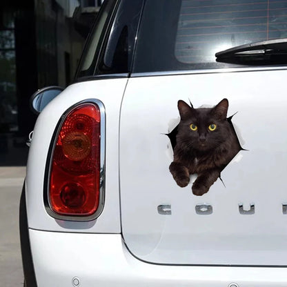 S30979 self-adhesive Decal Resting Black Cat Sticker Motorcycle