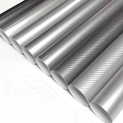 50CM 200 300CM Premium Silver Metallic Brushed Aluminum Vinyl