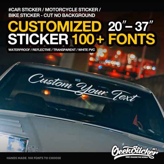 100 Fonts Custom Text Decal Sticker Name Slogan Company