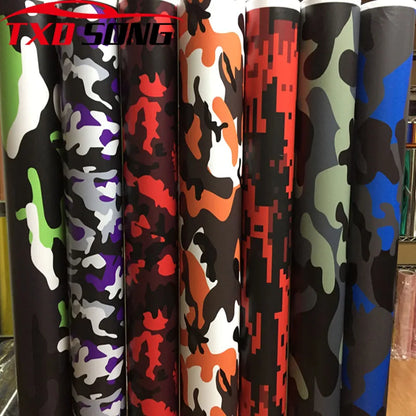 Kinds Premium Camo Vinyl Wrap Black White Blue Red