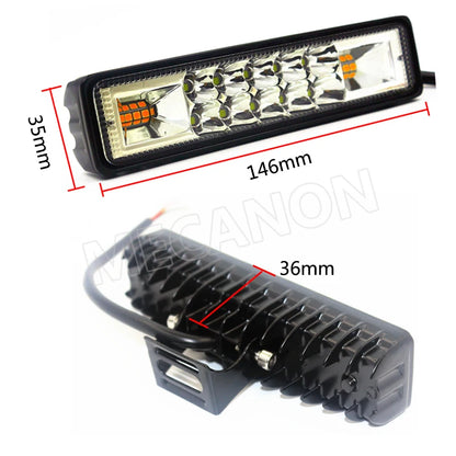 For Offroad 4X4 ATV 48W Strobe Flash Bar White Amber Blue Red SUV
