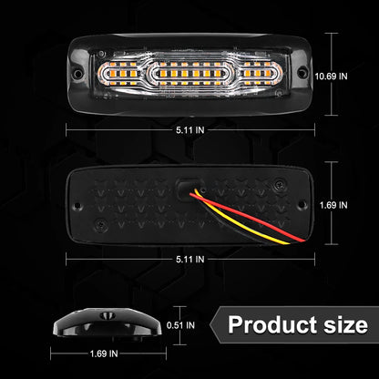 Strobe Warning 12LED Grill Flashing Truck Trailer Beacon Side
