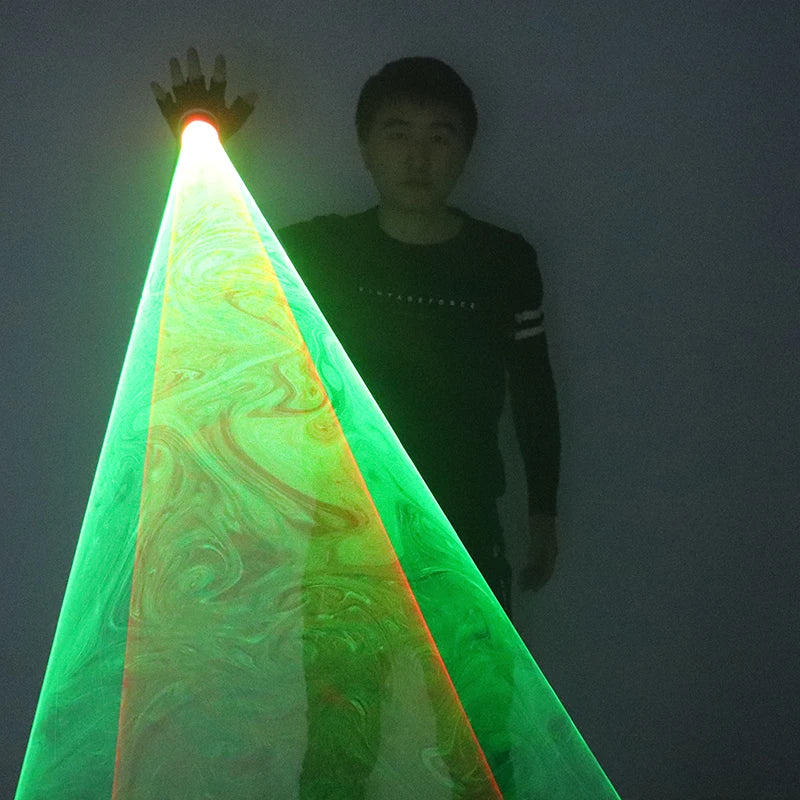 Green Red Laser Vortex Gloves Rotating Glove Palm Gyroscope