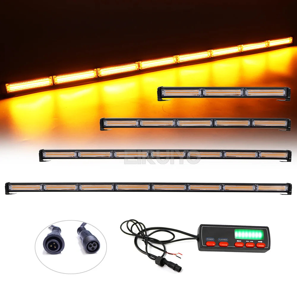 Amber Red Blue Cob Traffic Advisor Strobe Flashing Lightbar