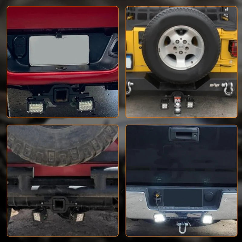 For Pickup Offroad 2.5inch Tow Hitch Mount Bracket 60W Work Fog