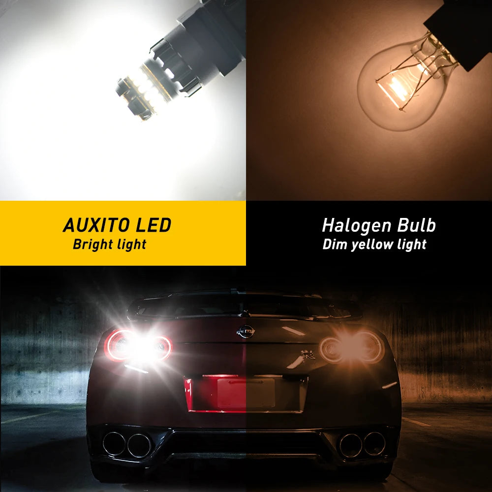 Auxito 2PCS 3157 3156 3057 P27 7W Bulb T25
