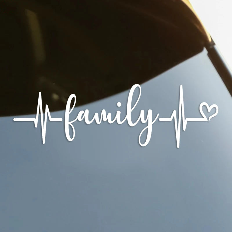 Family Heartbeat die-cut Vinyl Decal Sticker Waterproof Decors On