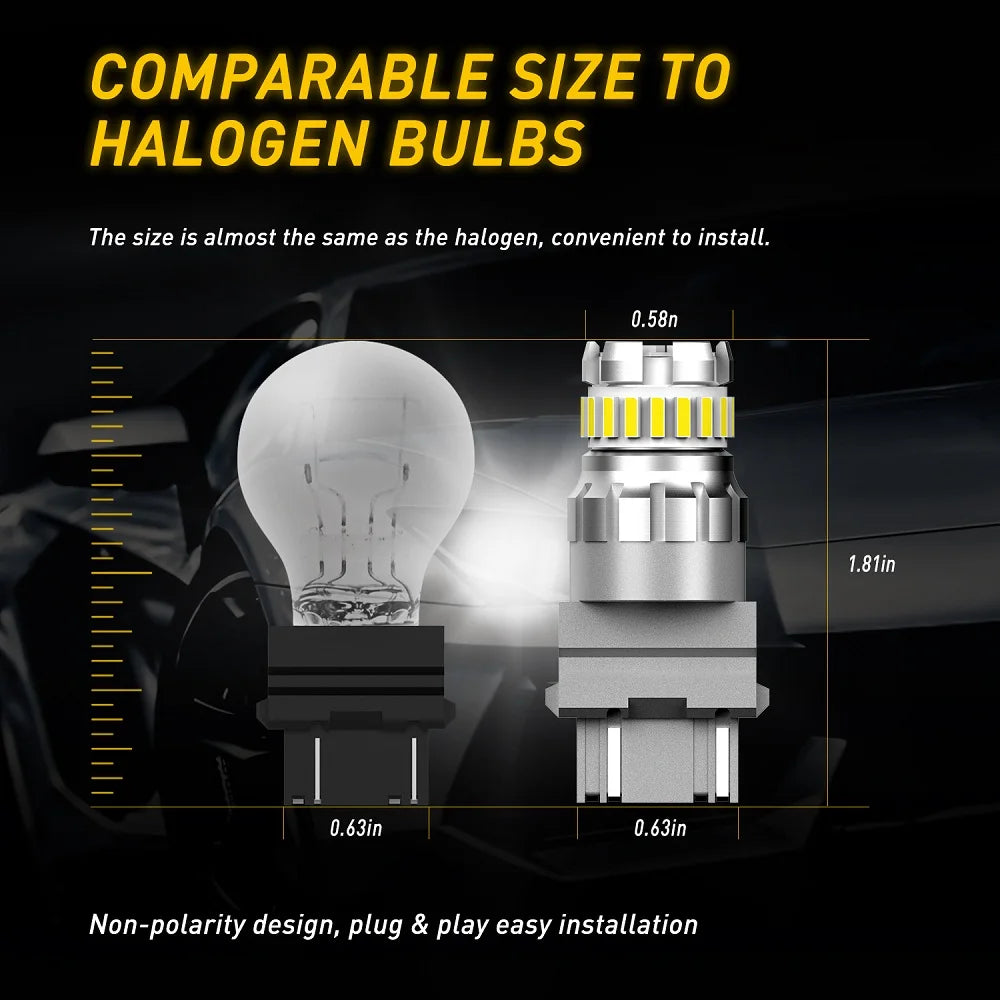 Auxito 2PCS 3157 3156 3057 P27 7W Bulb T25