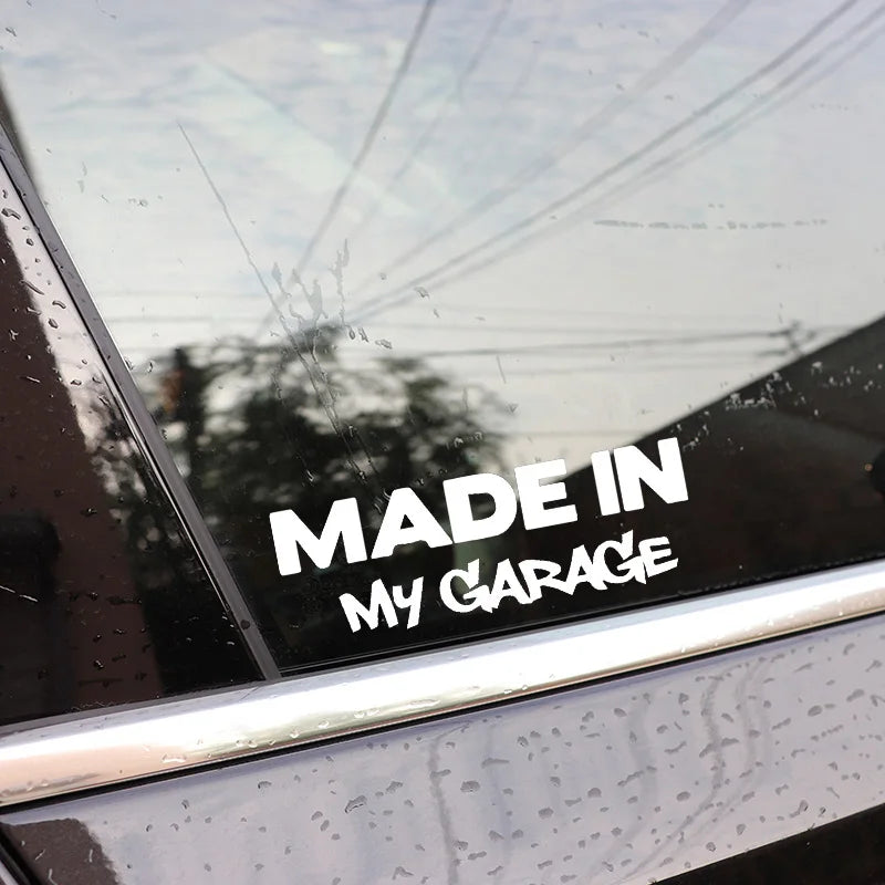 Funny Made In My Garage Stickers Automobiles Motorcycle Body