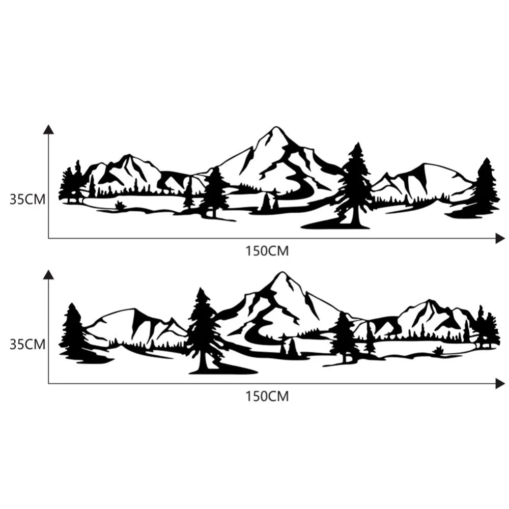 For Camper Rv Trailer 150CM Rv Sticker Tree Decal Mountain Scene
