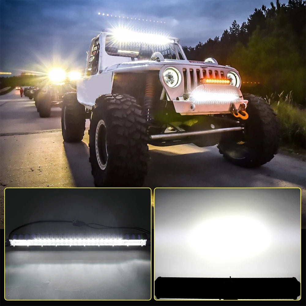 For ATV Co Super Slim 12D Bar Spot Flood 60W 180W