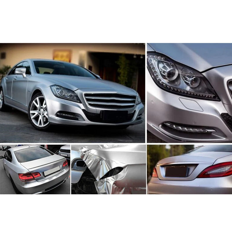 150CM Body Wrap Film Satin Matte Chrome Metallic Silver