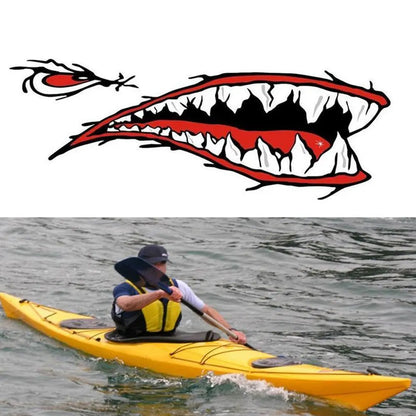 Dsycar 1pair Shark Teeth Mouth Vinyl Sticker Decals Dinghy