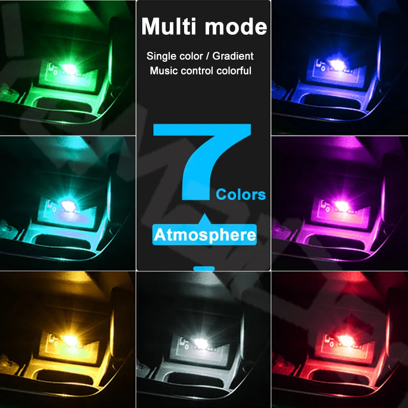 Interior USB Atmosphere Music Adjustment Lighting Plug Play Decor