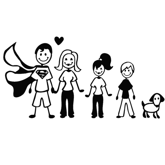 For Window Dool VW BMW Audi Funny Cartoons Happy Family Sticker