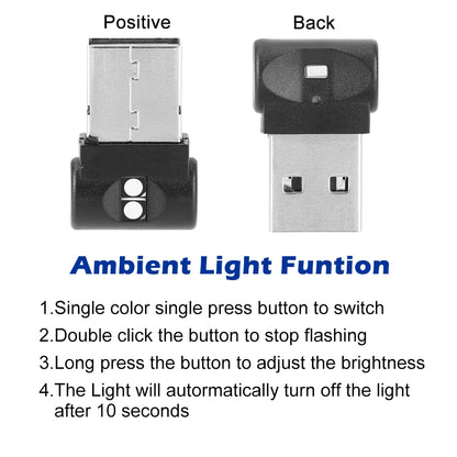 MINI USB Foot Atmosphere Emergency Lighting Colorful Plug Play