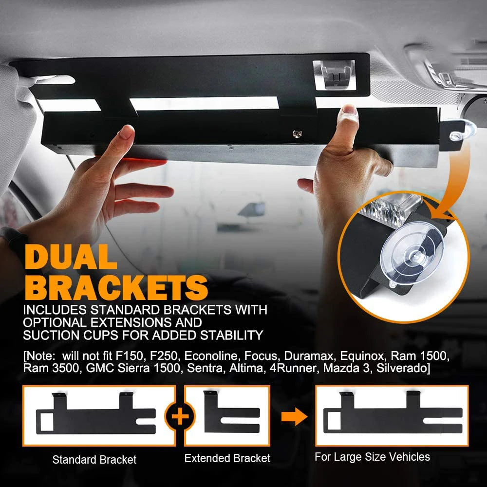 For Volunteer Vehicles Visor Strobe Bar Interior Windshield