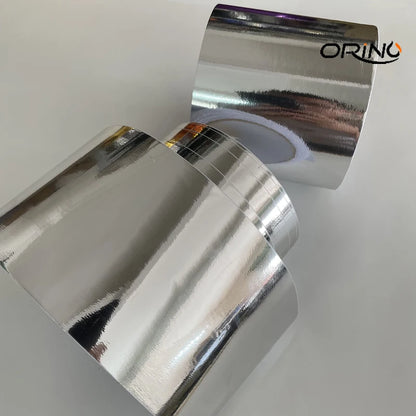 10CM Width Gloss Chrome Mirror Silver Vinyl Wrap Sticker