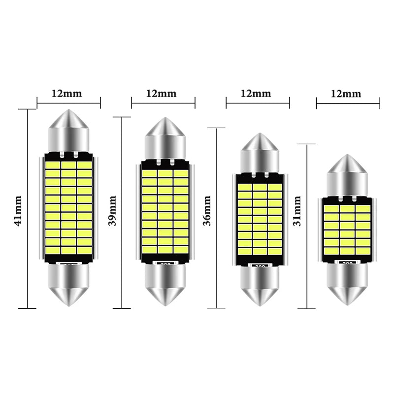 Rxz 2PCS Festoon C10W C5W Canbus 41MM Error Interior