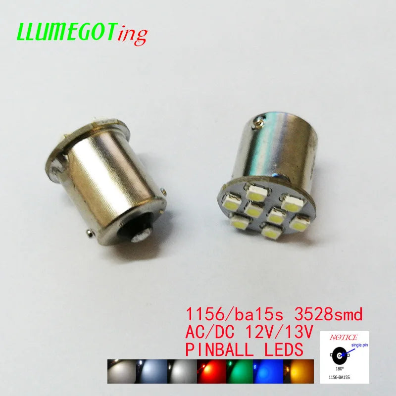 50PCS 1156 ba15s Base 8X smd3528 Various Colour Available