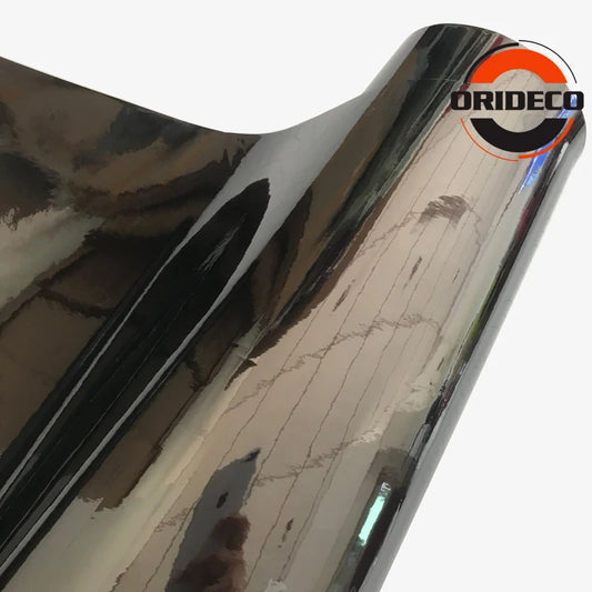 152CM Stretchable Black Chrome Mirror Vinyl Film Glossy Sticker
