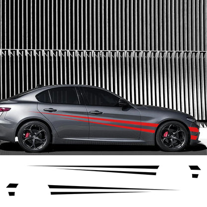 2PCS Sticker Long Side Stripe Decals Vinyl Wrap Racing