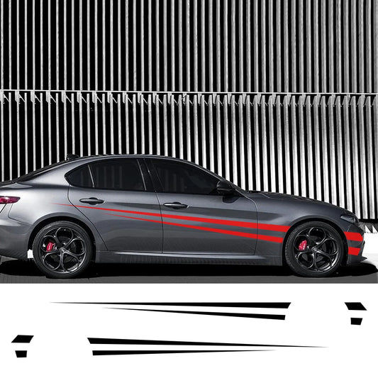 2PCS Sticker Long Side Stripe Decals Vinyl Wrap Racing