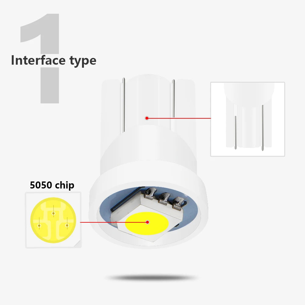 For Pinball 10PCS Colorful T10 5050 1SMD 194 168 W5W Side