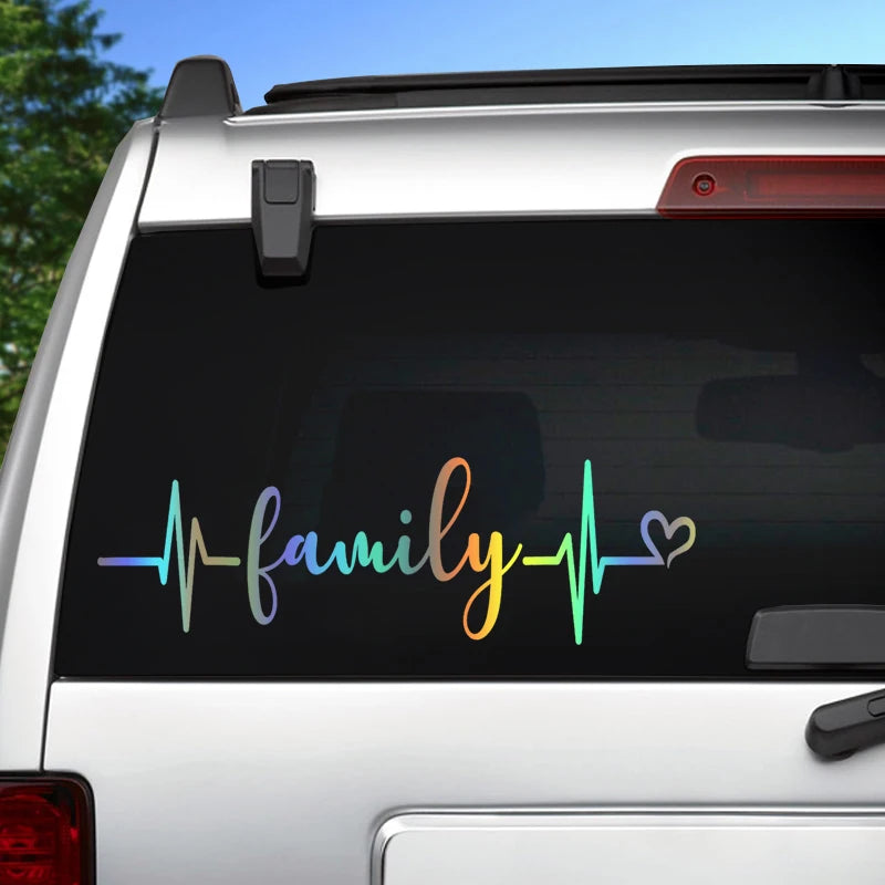 Family Heartbeat die-cut Vinyl Decal Sticker Waterproof Decors On