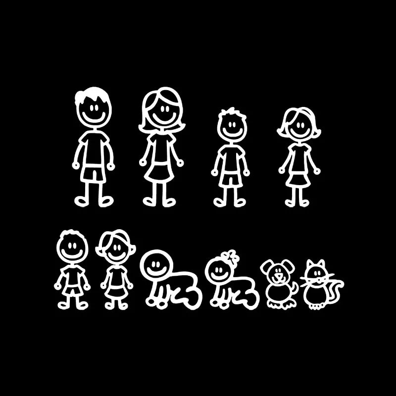 Interesting Family Covering Body Fashion Sticker Cartoon