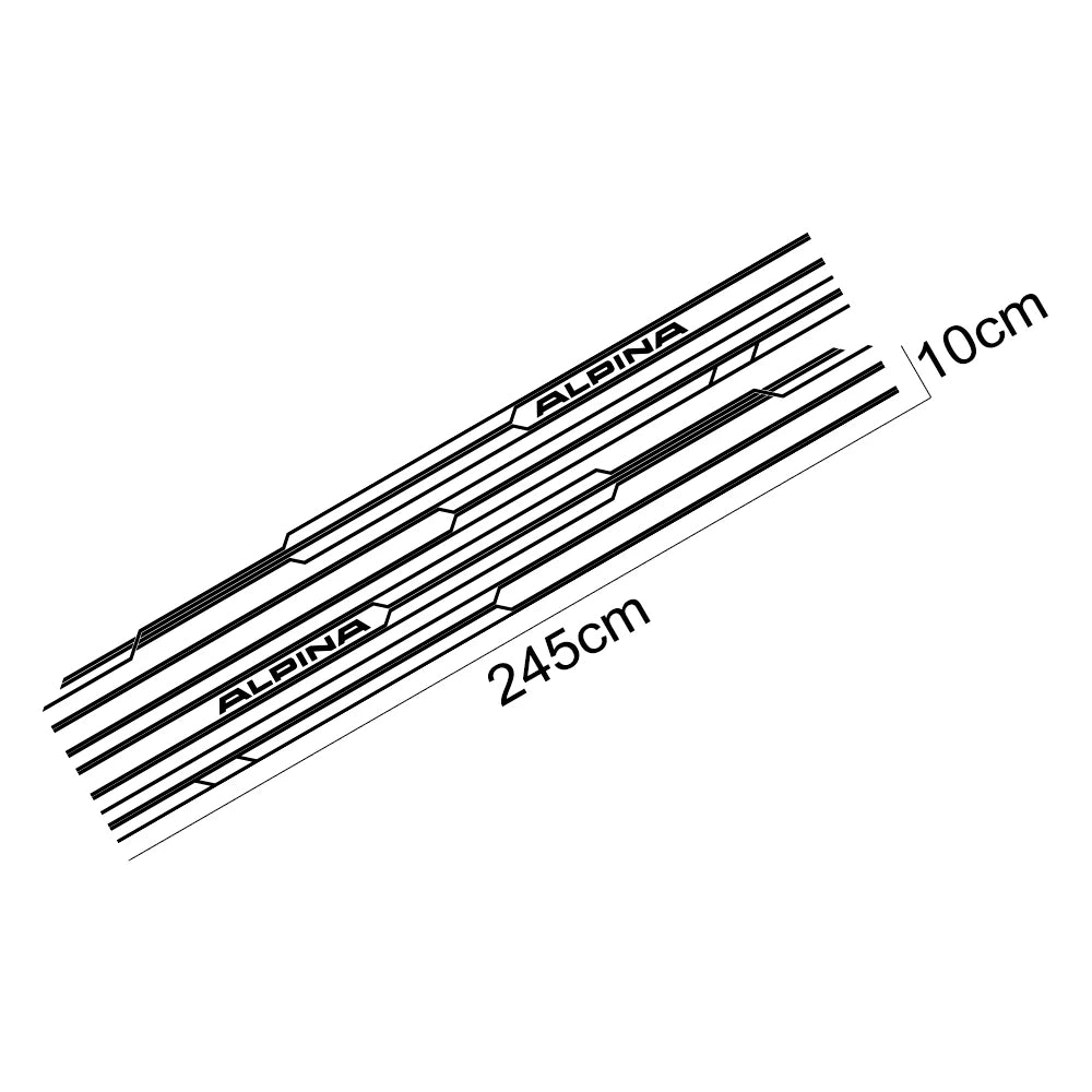 For BMW E36 E39 E46 E90 2PCS Long Side Stripes Sticker Decal E91